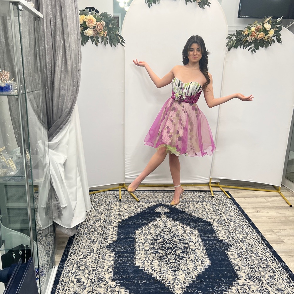 Vibrant Strapless Floral Dress